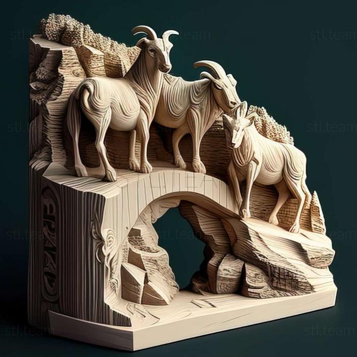 3D model Goats On A Bridge game (STL)